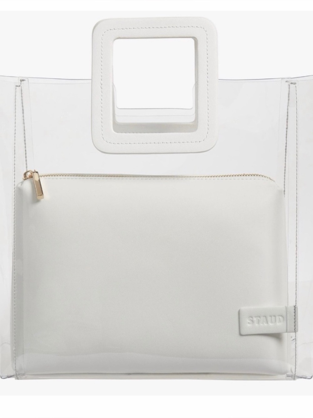 Staud White Transparent PVC Shirley Bag